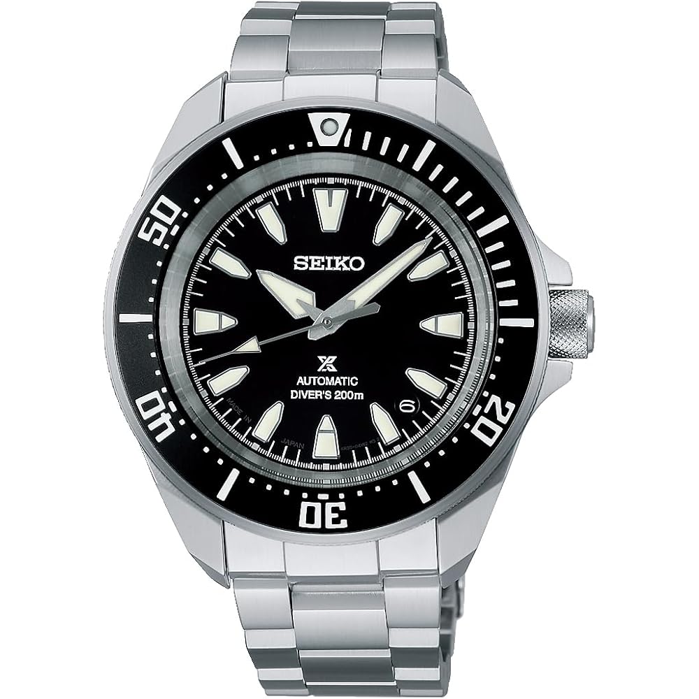 Seiko Prospex Samurai Diver's Watch Mechanical Automatic 200m Silver Black Dial Men's