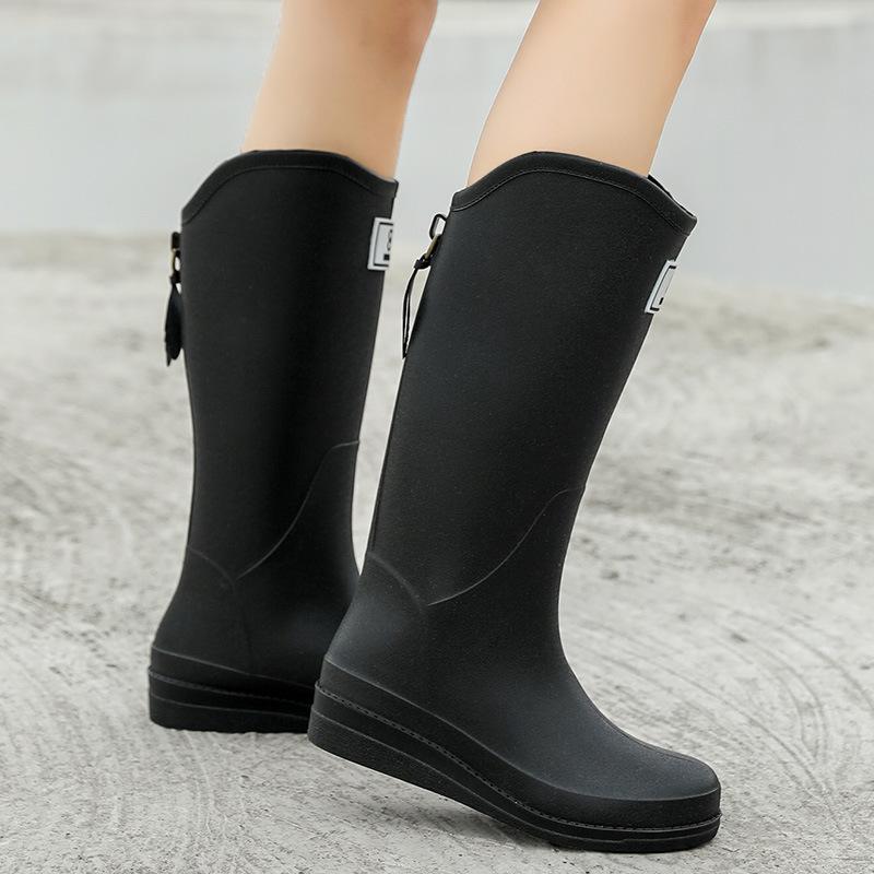 Теплые непромокаемые ботинки, женская модная верхняя одежда, водонепроницаемые, для взрослых, высокие, но нескользящие, до колена, женские непромокаемые ботинки