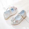 Girls Princess Dress Shoes Kids Ballet Flat Glitter Butterfly Crystal Low Top Hook Loop