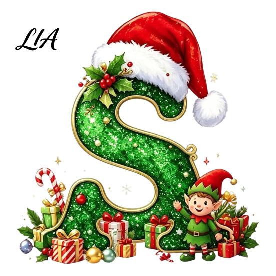 Reusable Christmas Stocking Tag 26 Alphabet Ornament, Personalized Letters Acrylic Tree Hanging Decoration with Ornament for Family Santa Hat And Elf