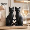 Декоративная фигурка кошки, 3D-печатная фигурка пары, Минималистичная скульптура в форме сердца, С вырезанным в форме сердца дизайном, Романтические украшения для дома
