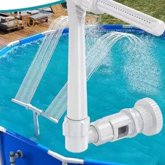 Swimming Pool Fountain Easy Installation T-Shaped Dual Spray Waterfall 360° Rotation Soothing Pool Fountain for Water Circulation Cooling Relaxation