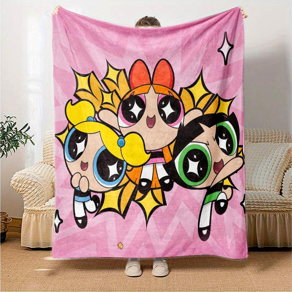 The Powerpuff Girls Flannel Blanket, High quality Comfortable for All Seasons, Home Decor, Warmth and Comfort