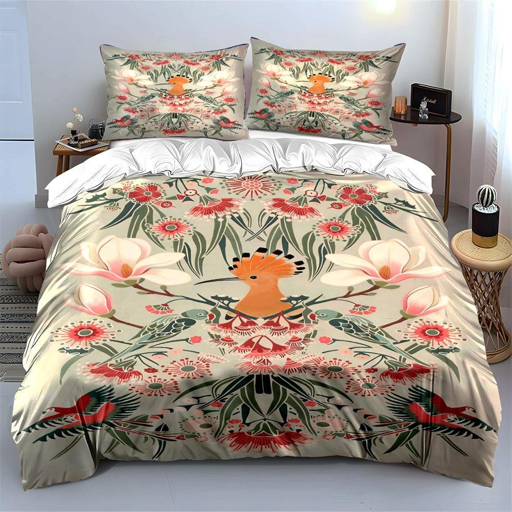 Birds, flowers, and leaves. Bedding sets Duvet cover sets Duvet covers Pillowcases(1 * Duvet Cover 2 * Pillowcases, without duvet insert)
