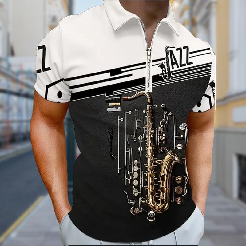 Мужская рубашка поло повседневная на молнии с коротким рукавом модная повседневная на молнии летняя весенняя рубашка стандартного кроя с леопардовым принтом 3D