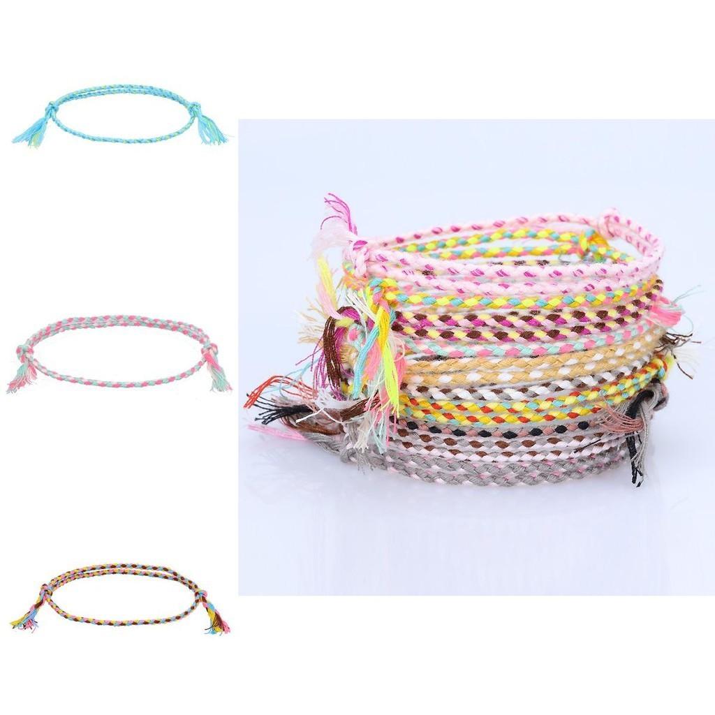 Cross-border New Arrival Minimalist Safety Buckle Four-strand Colorful Hand Rope Handcrafted Woven Red Rope Bracelet