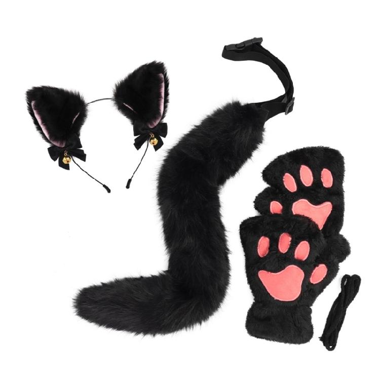 Костюм животного на Хэллоуин включает повязку на голову, хвост, перчатки для девочки для косплея на Хэллоуин