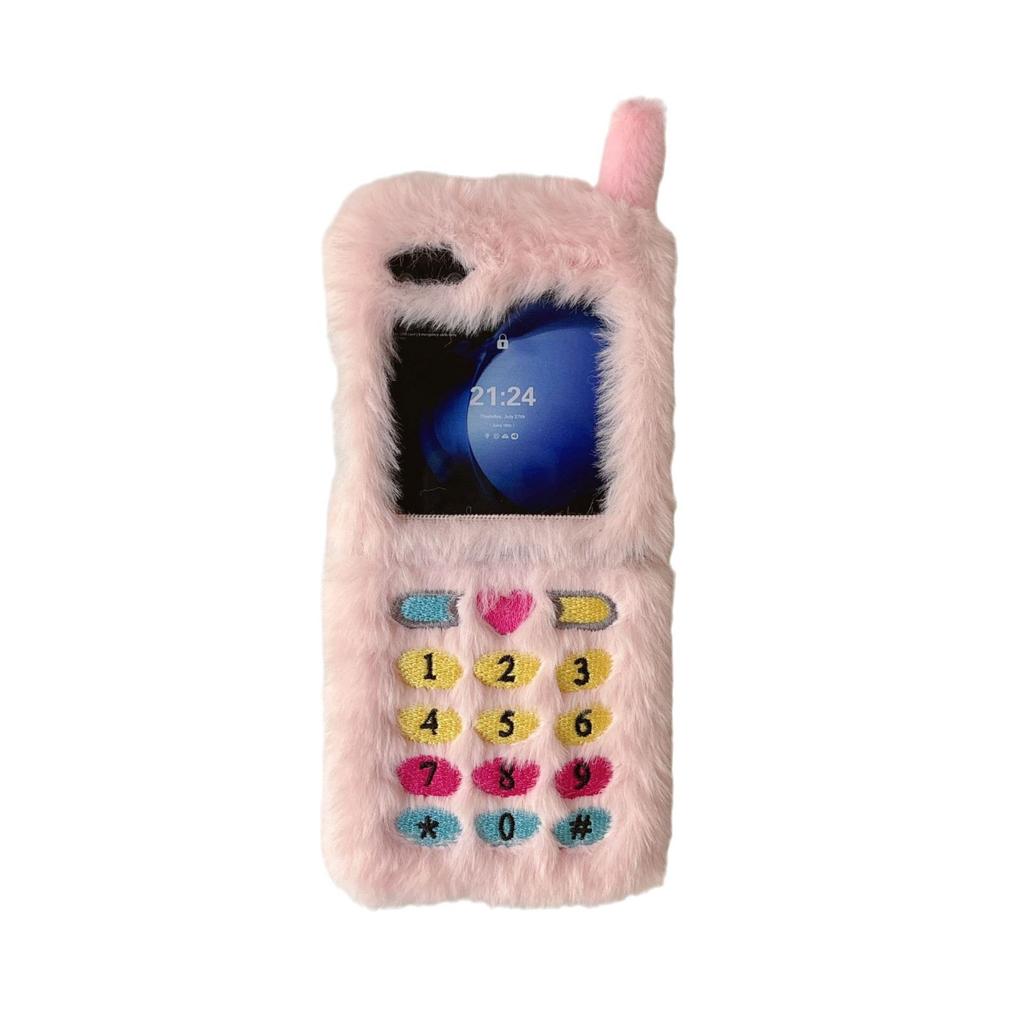 Autumn and winter plush folding big brother mobile phone case for Samsung Z FLIP6 trend Z FLIP5 creative 4/3 generation