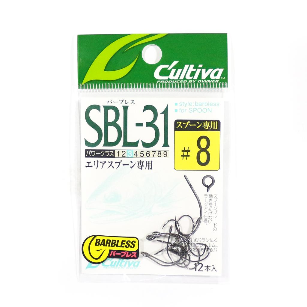 Owner SBL-31 Single Hook for Spoon Barbless Size 8 (6438)
