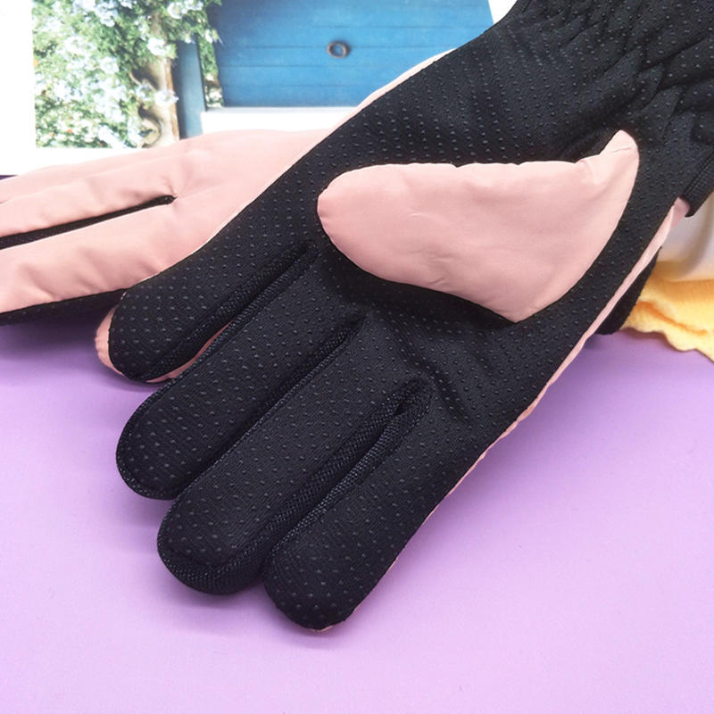 Children's Gloves Winter Warm And Thick Ski Gloves Solid Color Cold Proof And Warm Cycling Gloves With Fleece