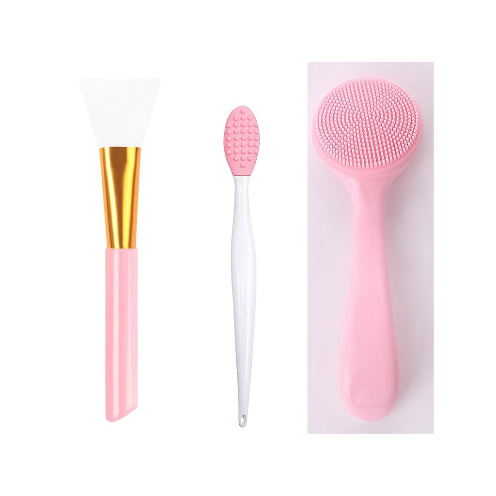 Набор из 3 силиконовых ручных щеток для очищения лица, удаление черных точек для глубокой очистки и нежного отшелушивания, аппликатор для нанесения маски на лицо