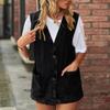 Women's Casual Denim Vest Vest Large Pocket Sleeveless Vest Jacket
