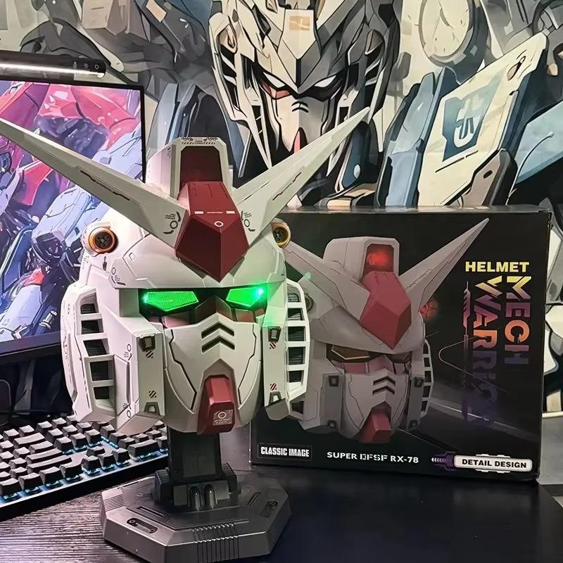 1:1 Scale RX-78-02 Helmet With Base Cyber Style Robot Mecha Design Lightweight Structure Touch Control Collectible Toy & Gift