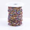 1Meter Stainless Steel Crystal Beading Chain Iridescence Transparent Beaded Body Chains for DIY Necklace Bracelet Jewelry Making
