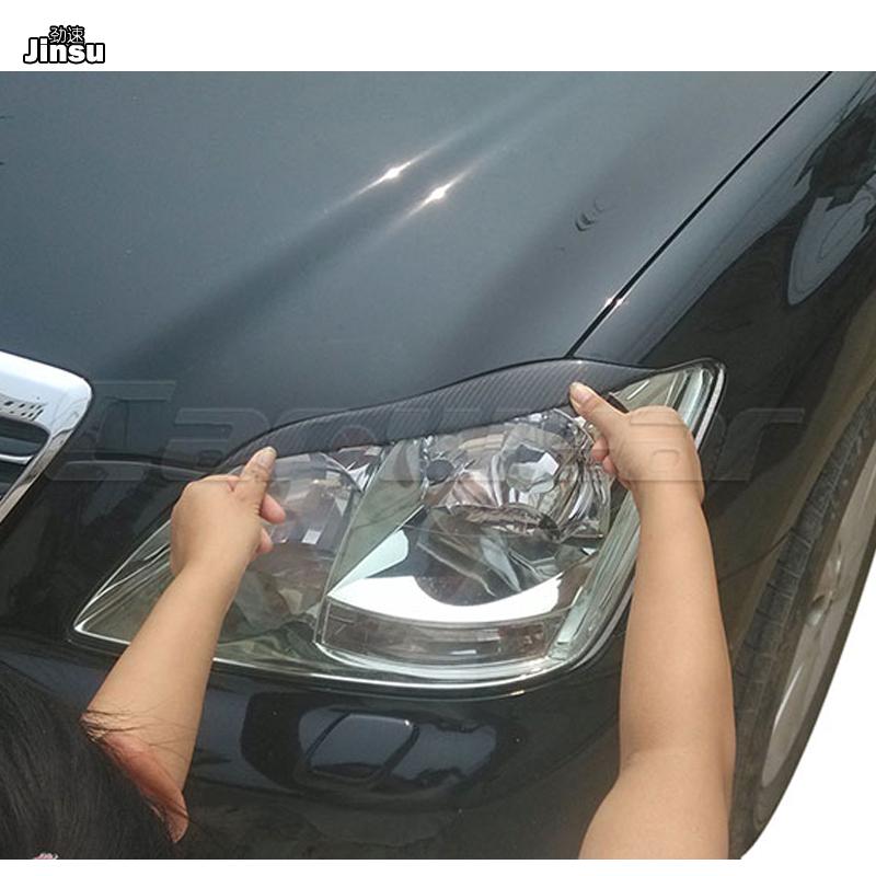Carbon Fiber headlight Cover Eyelids Eyebrows For Toyota Crown 12th 2004 - 2008 CROWN Royal Saloon front decorative sticker 2pcs