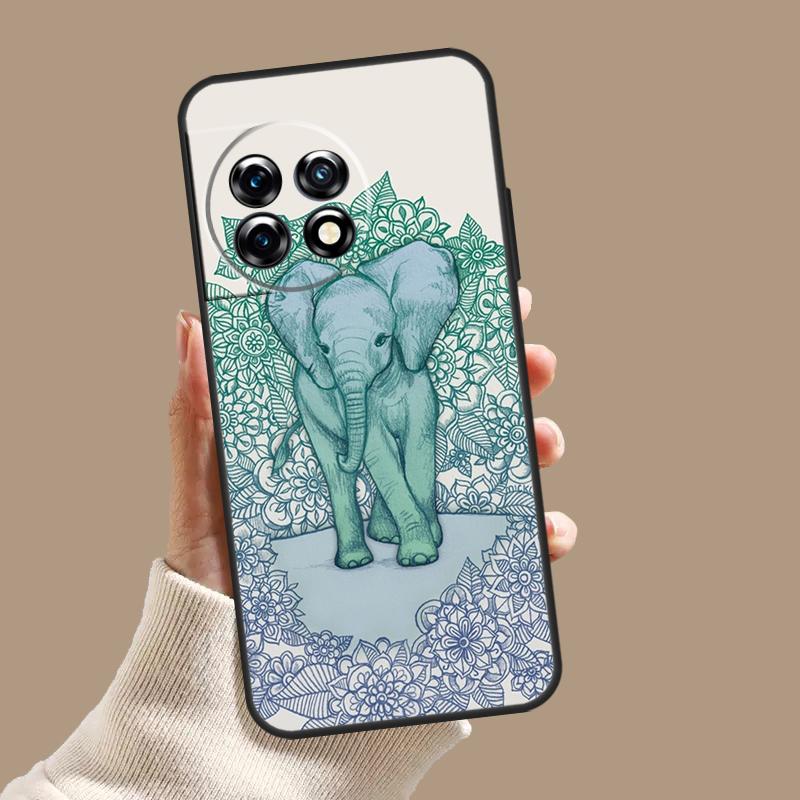 Милый чехол-слоник для OnePlus Nord CE 3 Lite CE4 2 2T N10 N20 N30 OnePlus 12 11 9 10 Pro 8T 10T 12R