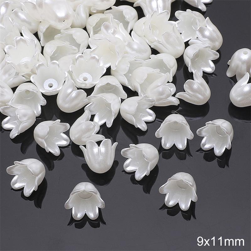 Handmade ABS Imitation Pearl Spacer Beads: Petal Design for DIY Bracelets, Necklaces, Earrings, and Clothing