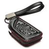 Genuine Leather Smart Key Fob Case with Leather Key Strap for Chevrolet Corvette