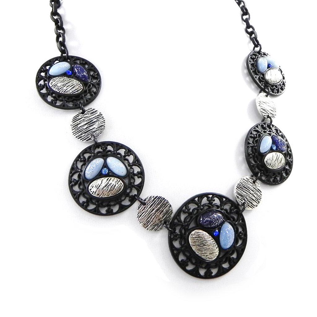 NOA [H9051] - Дизайнерское колье «Кармен» сине-черный