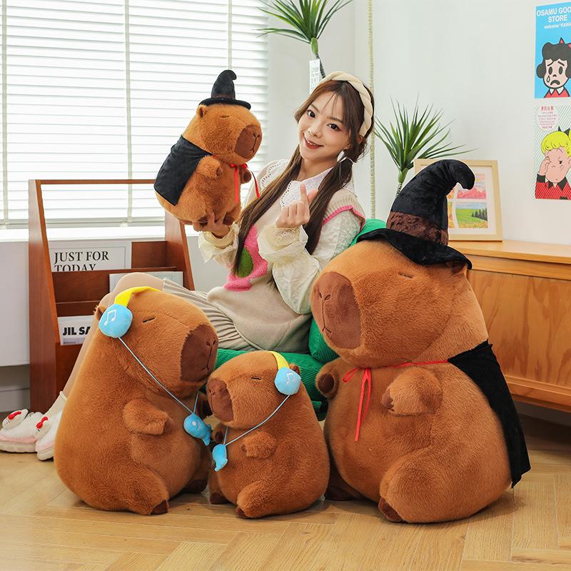 Magic Headphones Capybara Doll Large Kapibara Plush Doll Sleeping Pillow