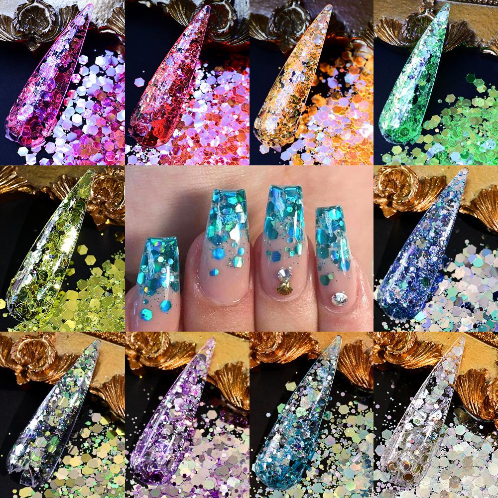 Laser Mixed Glitter Nail Art Decoration Pet Symphony Sweet Ladies Nail Art Decoration Glitter Sequins