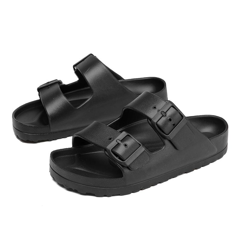 Белые Женские Шлепанцы Легкие Резиновые Сандалии Birken с Двумя Регулируемыми Ремешками Двойные Пряжки Домашняя Обувь Внутренние Шлепанцы