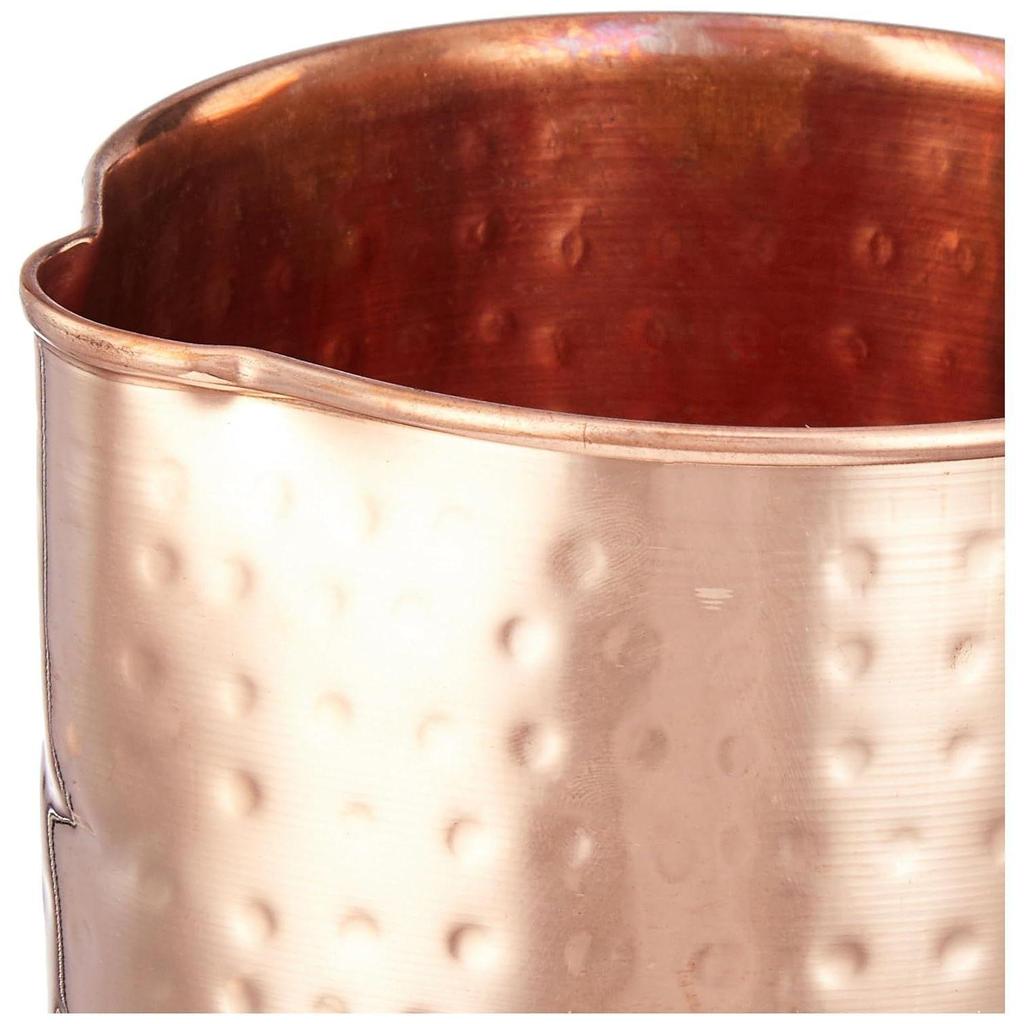 Hammered Copper Jug with 2 Copper Glasses, 1350 Ml