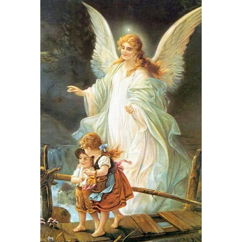 Алмазная картина Ангел с младенцами, вышивка крестиком, рукоделие, украшение для дома