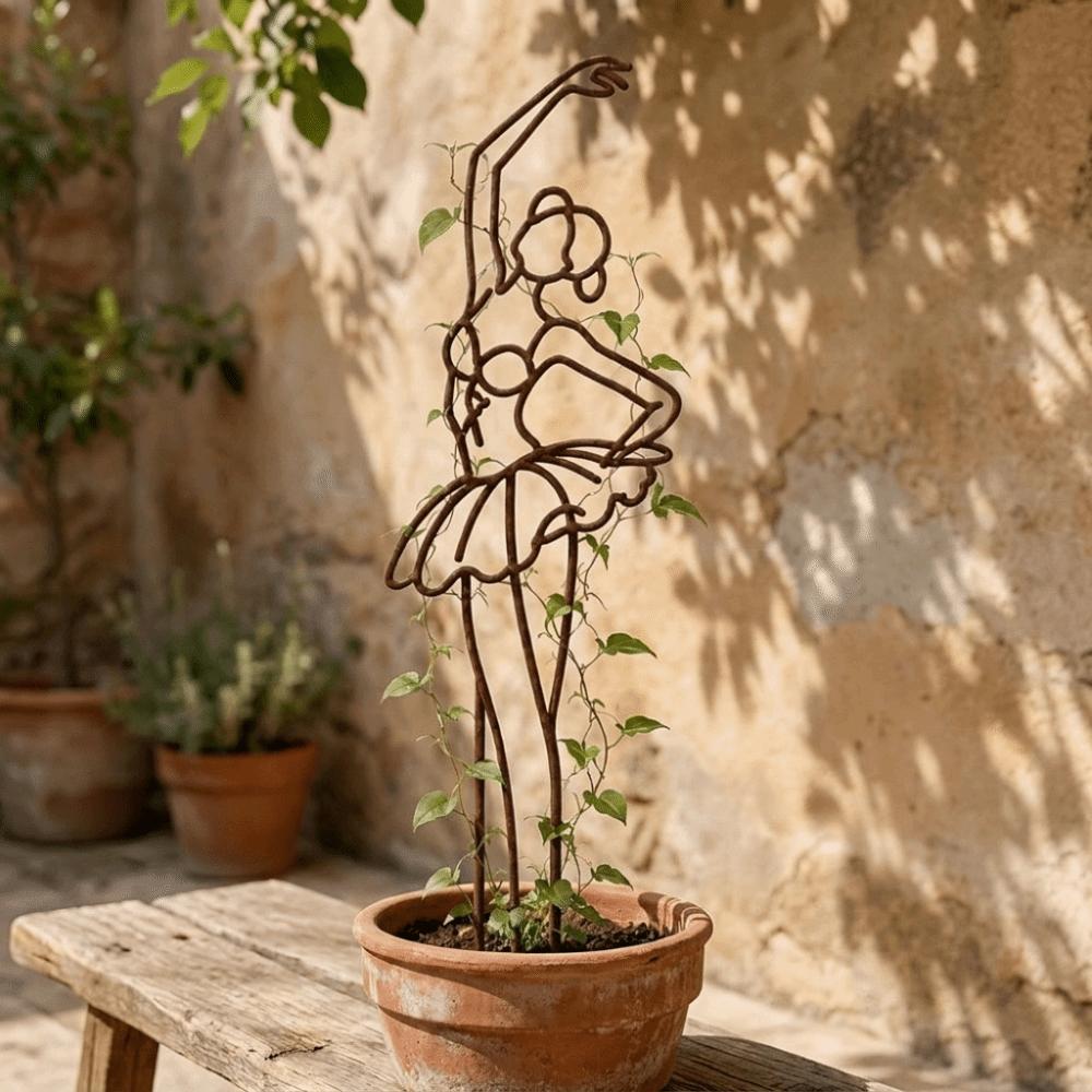 Hollow Out Character Silhouette Plant Stand Iron Plant Climbing Trellis Greenhouse