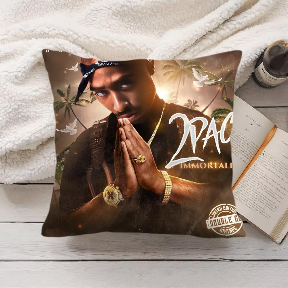 Крутая наволочка для подушки с изображением Тупака 2Pac S-Shakur, шелковистый короткий плюш, скрытая молния, пылезащитная, для диванной подушки, для домашнего декора
