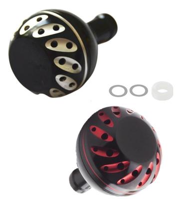 APAGAI Силовая рукоятка Алюминиевая Круглая Набор для Shimano A и Daiwa S Спиннинговая Универсальная 38мм Круглая Черный Серебристый x Черная Рукоятка, Рукоятка, 2, Катушки, Подходит,