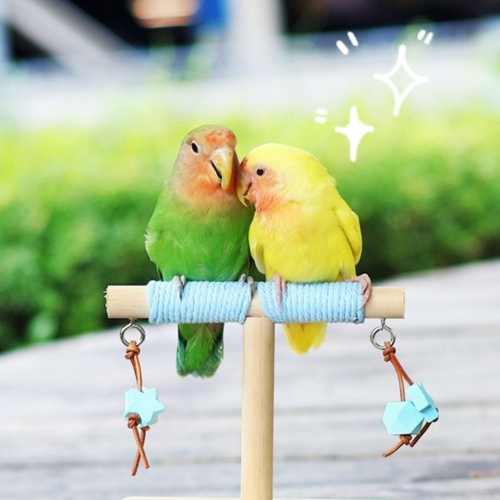 Wooden Rocking Seesaw Wear-resistant Parakeet Teeterboard Parrot Perch Stand Behavior Training