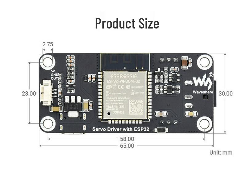 ESP32 Servo Driver Board with Built-in WiFi, Bluetooth, and Serial Port for Remote Control and Debugging