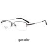 Ultralight Men's Business Titanium Semi-Rimless Eyeglass Frame for Prescription Glasses