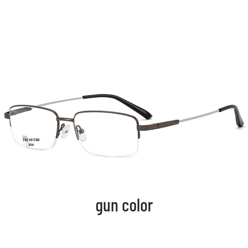 Ultralight Men's Business Titanium Semi-Rimless Eyeglass Frame for Prescription Glasses