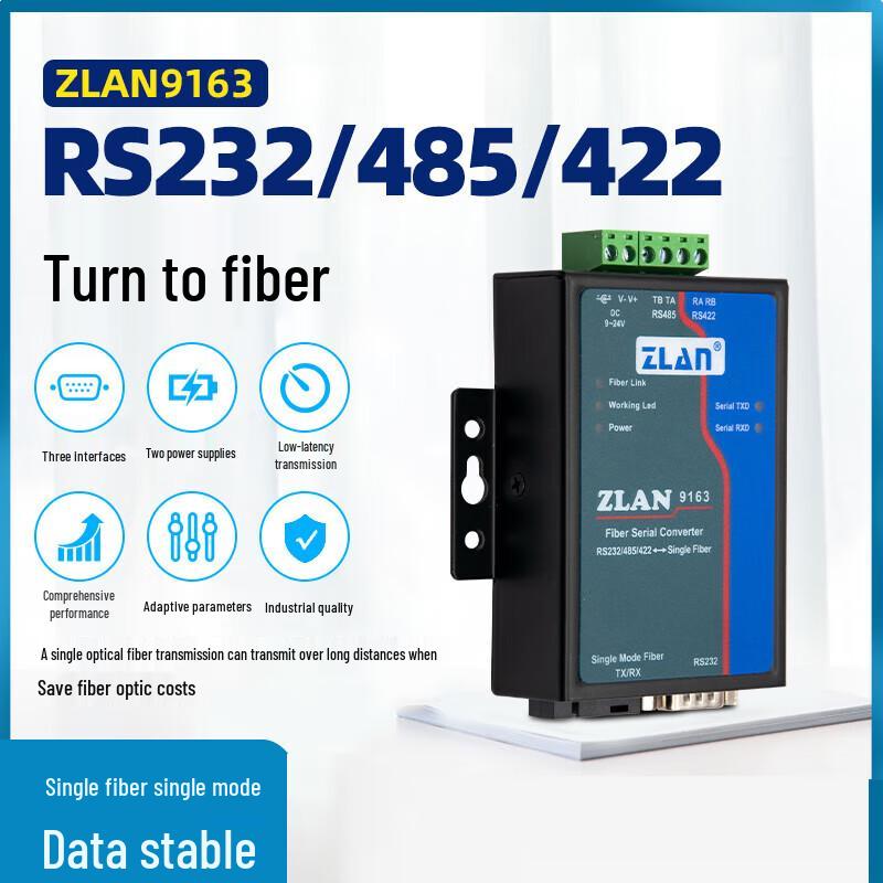 ZLAN RS485/232/422 Последовательный в Оптоволоконный Конвертер ZLAN9163 Пара
