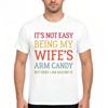 Funny Husband Quote Print Unisex Cotton Tshirt Retro Color Text Arm Candy Humor Short Sleeve Male Tops