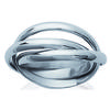 Steel Wedding Ring 'Trio' Silver - 3 Mm