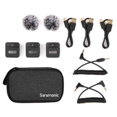 Сверхкомпактная беспроводная микрофонная система Saramonic 2.4G (2 передатчика, 1 приемник) Черный Blink100-B2