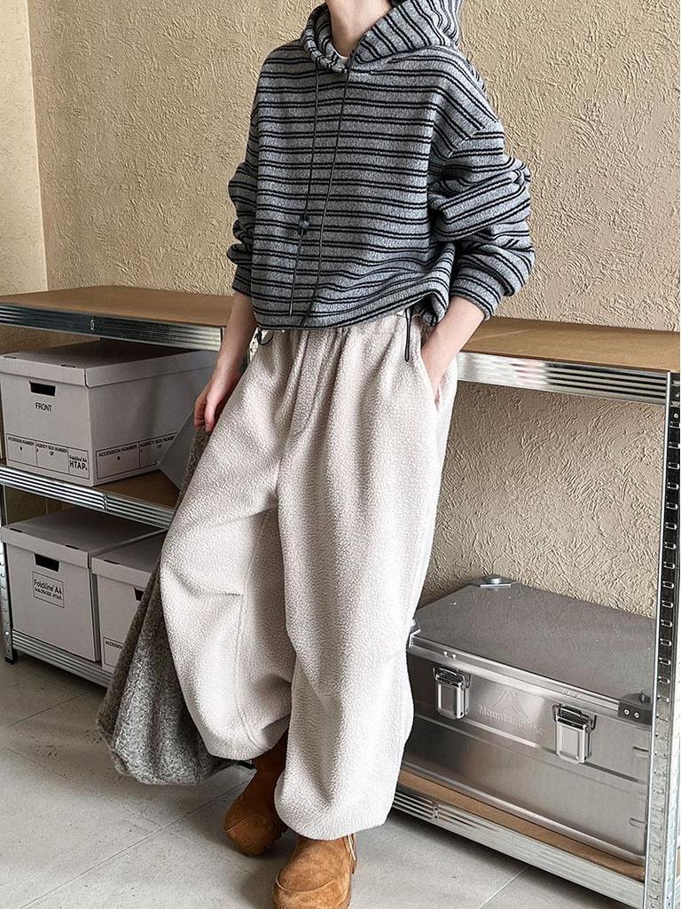 Женская корейская толстовка с капюшоном Luxi с контрастными полосками - Зима 2024 Плюс бархатный толстый повседневный топ 2839