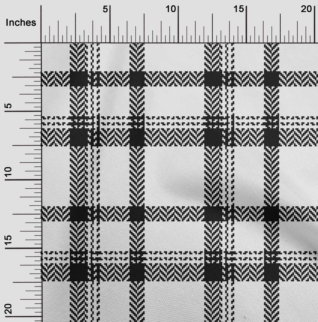 oneOone Georgette Viscose Black Fabric Tartan Sewing Fabric By The Yard Printed Diy Clothing Sewing Supplies 42 Inch
