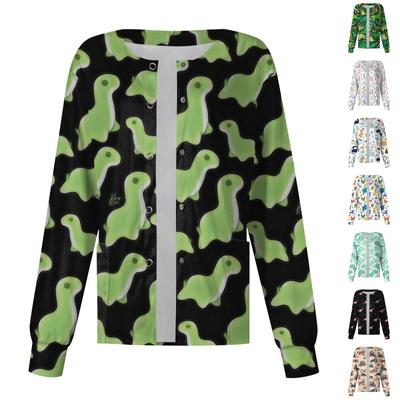 Женский однобортный защитный комбинезон с длинным рукавом и карманом, рабочий воротник-стойка, кардиган, куртка, топ