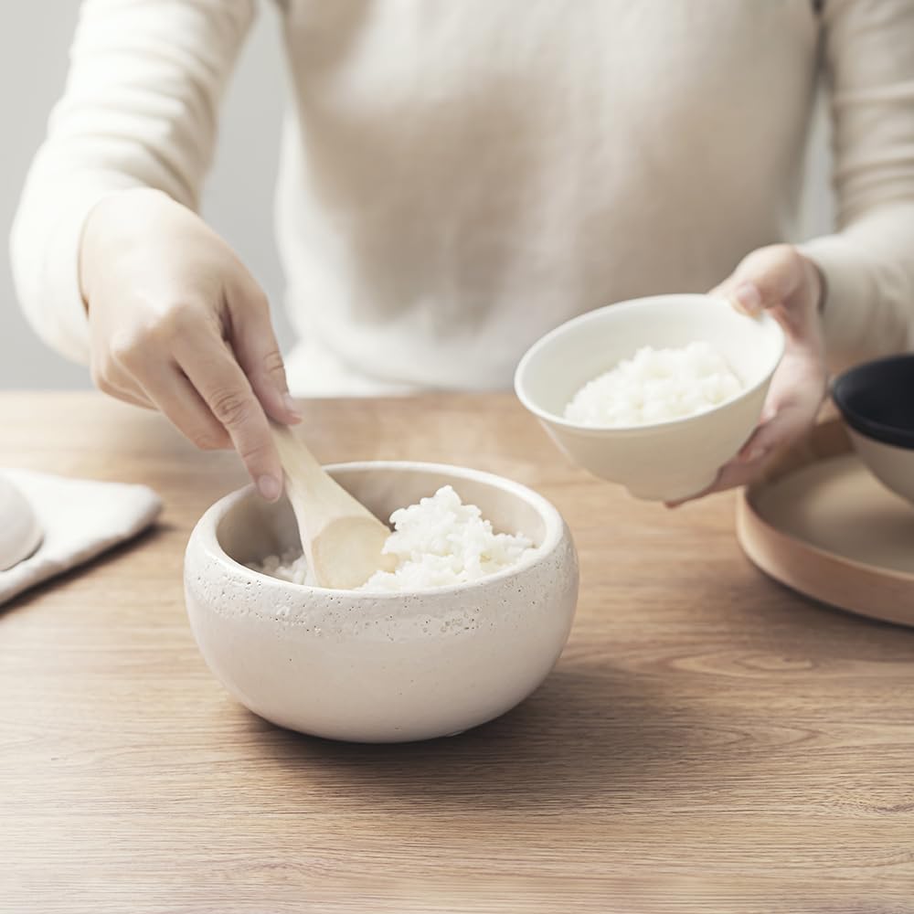 Банко Посуда Большая 3 Сделано в микроволновой печи Нагревается как свежий Стильный &NE NMT-306L-WH Ohitsu, Haretoke, Белый, Порции, Рис, 1,5 Чашки, Япония,