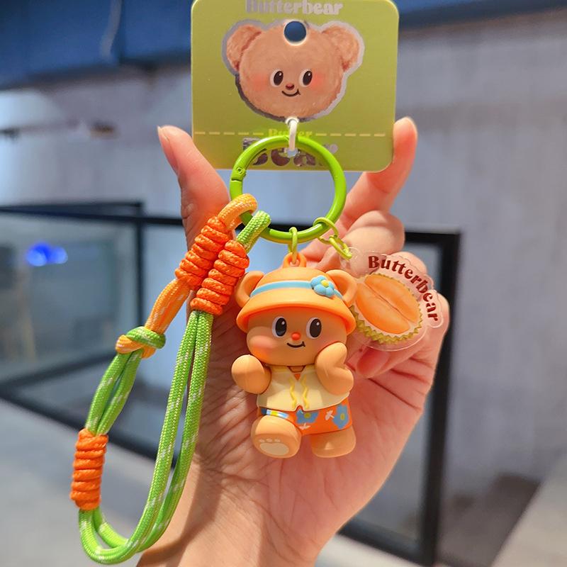 Милый брелок для ключей Butterbear, сумка, подвеска, аксессуары, милый мультяшный брелок для автомобиля Butter Bear