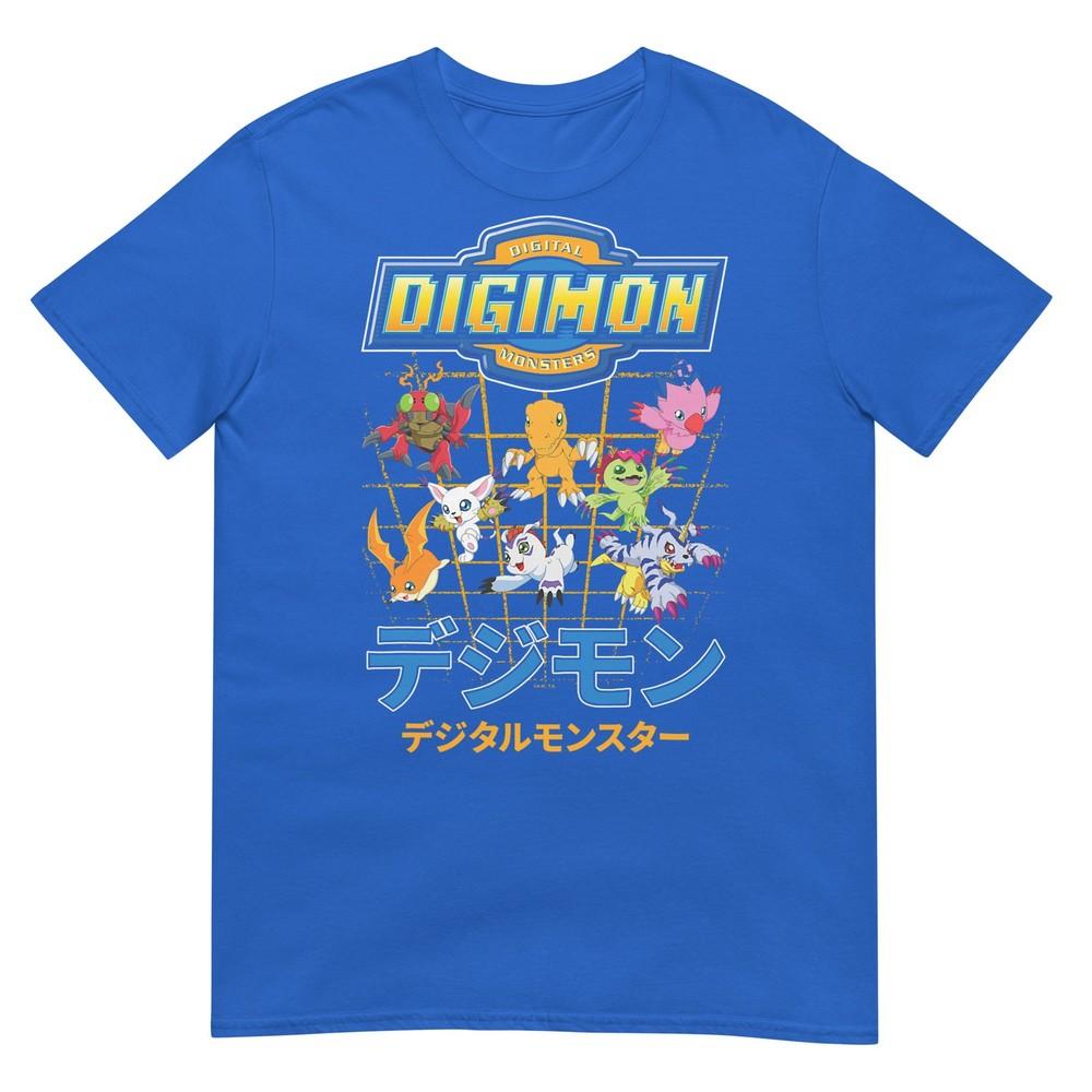 Digimon Character Grid With Kanji And Logo Digital Monsters Tshirt