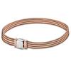 Original Rose Gold Woven Mesh Reflexions Multi Chain Bracelet Fit 925 Sterling Silver Bangle Bead Charm Diy Jewelry