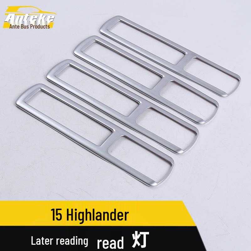 15 Highlander Rear Reading Light Bright Ring & Electroplated Third Row Lighting Decorative Sticker
