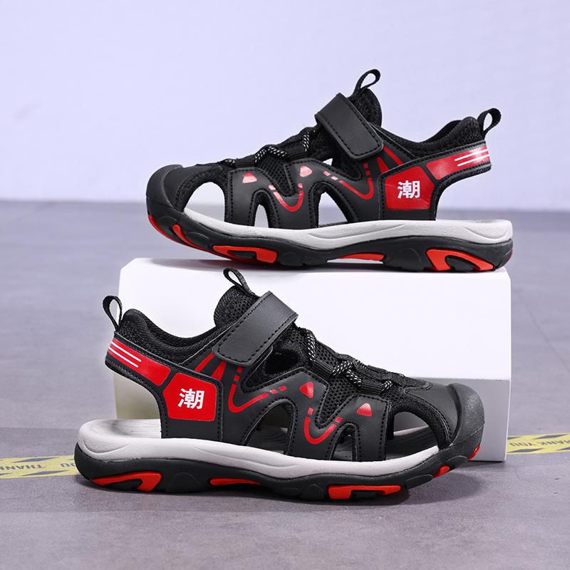 Спортивные мальчиковые сандалии сумка голова мягкая подошва легкие детские туфли 2025 лето новые средние и большие сандалии для девочек