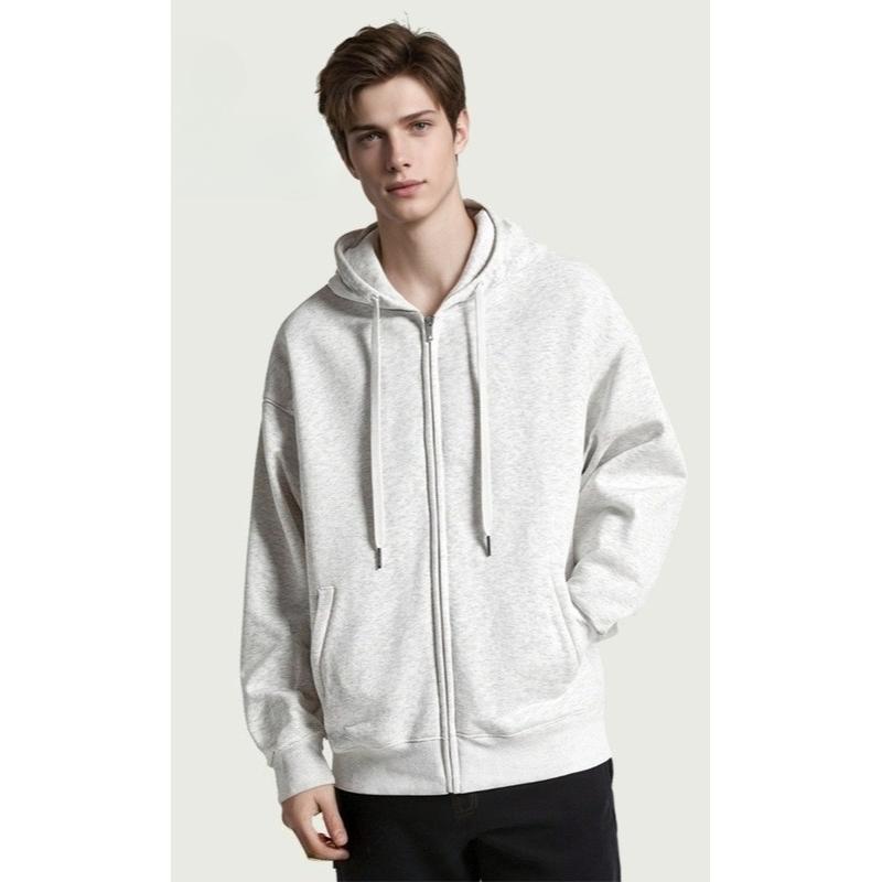 Мужская толстовка кэжуал с длинным рукавом и капюшоном, флисовая, на кулиске, на молнии, с карманами, тяжелая, демисезонная, зимняя, толстовки, верхняя одежда для мужчин