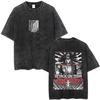 Washed Vintage Anime Attack on Titan Mikasa Ackerman Merch Tshirt Men Women Manga Cosplay Oversized T Shirt Man Cotton Tshirts